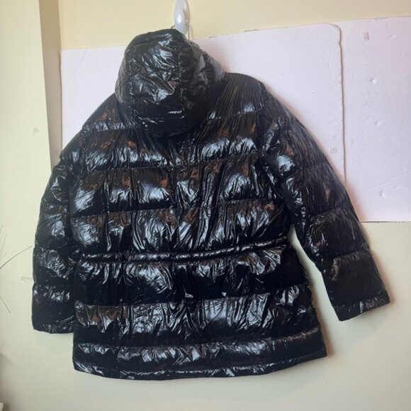 Gap NEW Shiny Puffer Jacket Hood Oversized Pockets Synthetic Cozy Parka Warm L - Picture 7 of 16